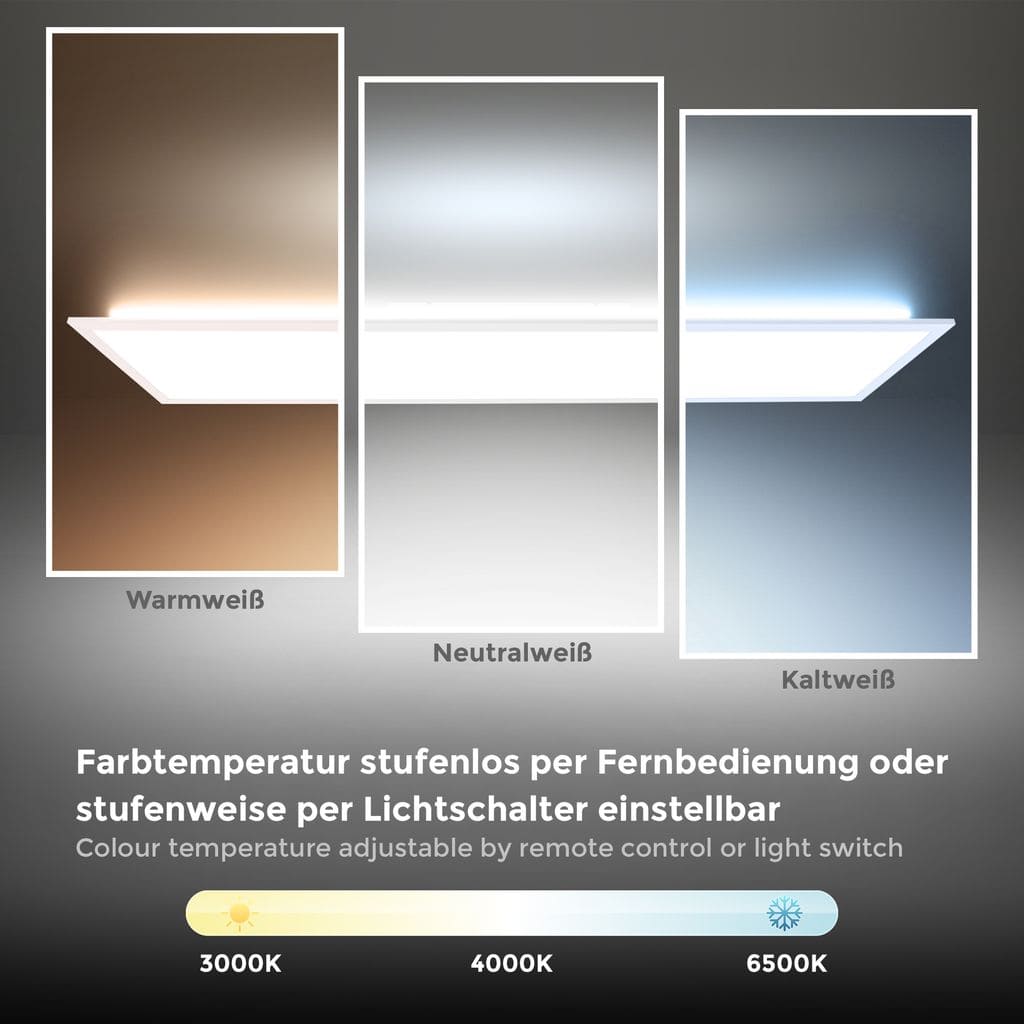 LED Deckenleuchte Panel CCT flach indirektes Sternenlicht dimmbar WohnzimmerWeiss 36W 36W Detail-1 BKL1496