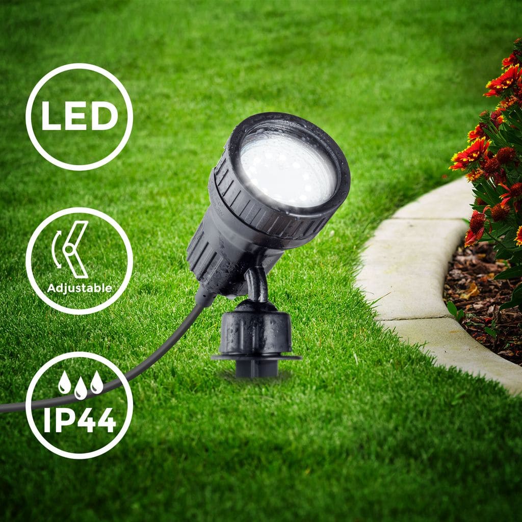 LED Garten-Strahler GU10 Erd-Spiess IP44Wandspot Aussen-Leuchte  Terrasse 3W  Titelbild BKL1000