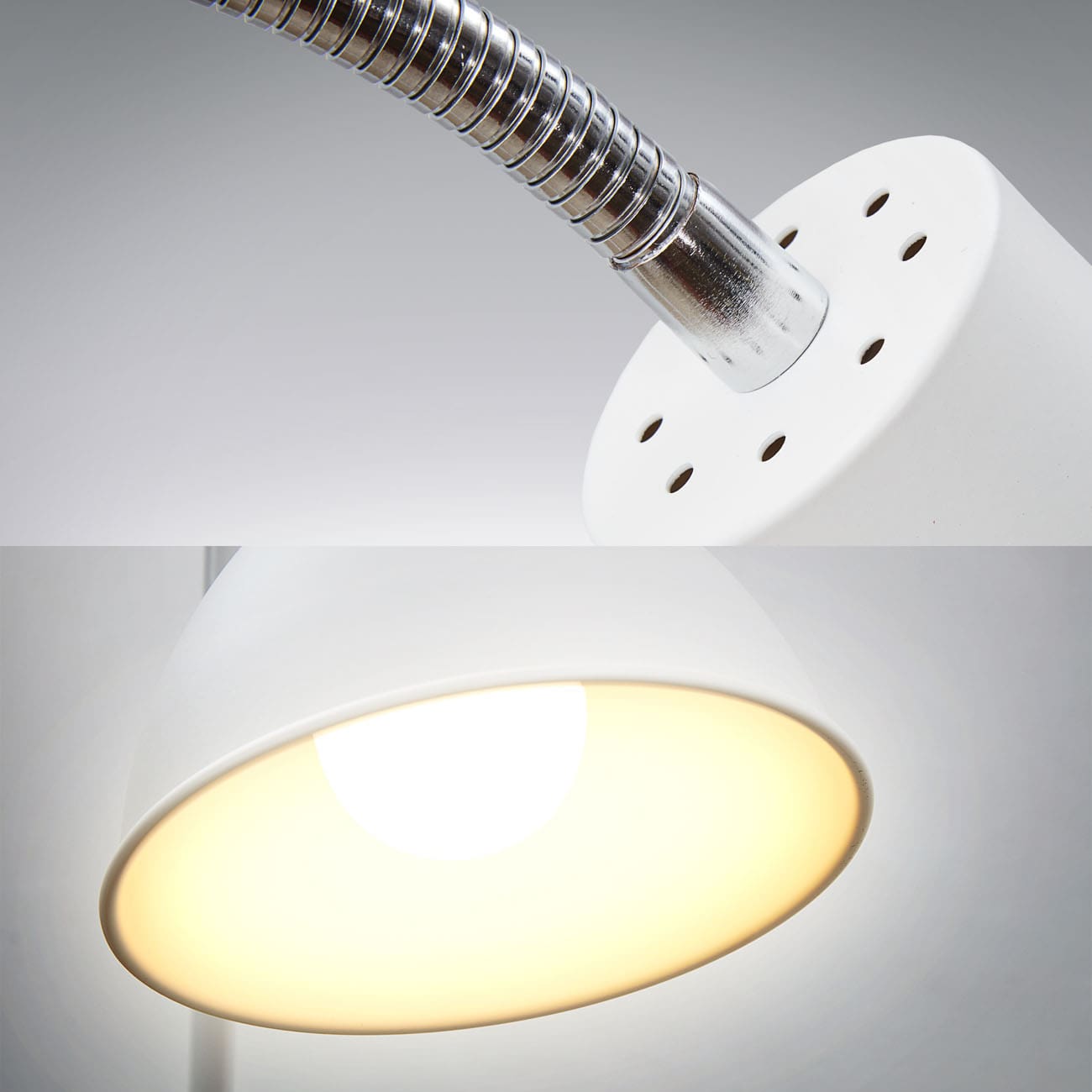 B.K.Licht Stehlampe weiß-chrom E27 BKL1195
