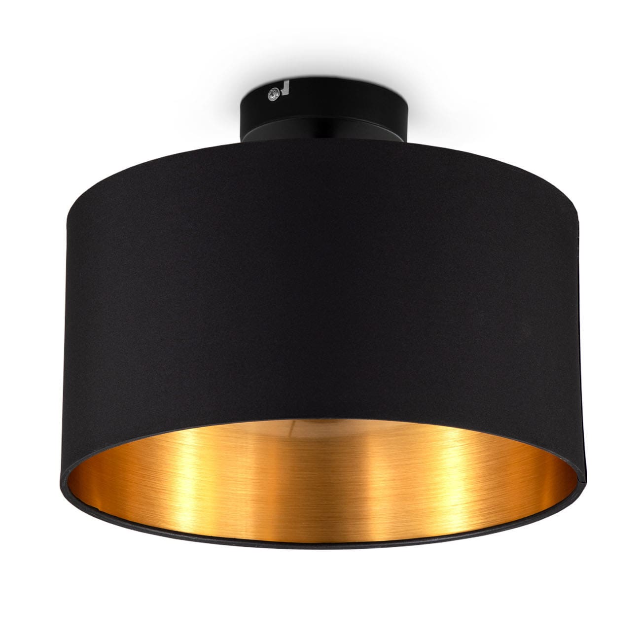 E27 BKL1420 schwarz B.K.Licht Stoff-Deckenlampe