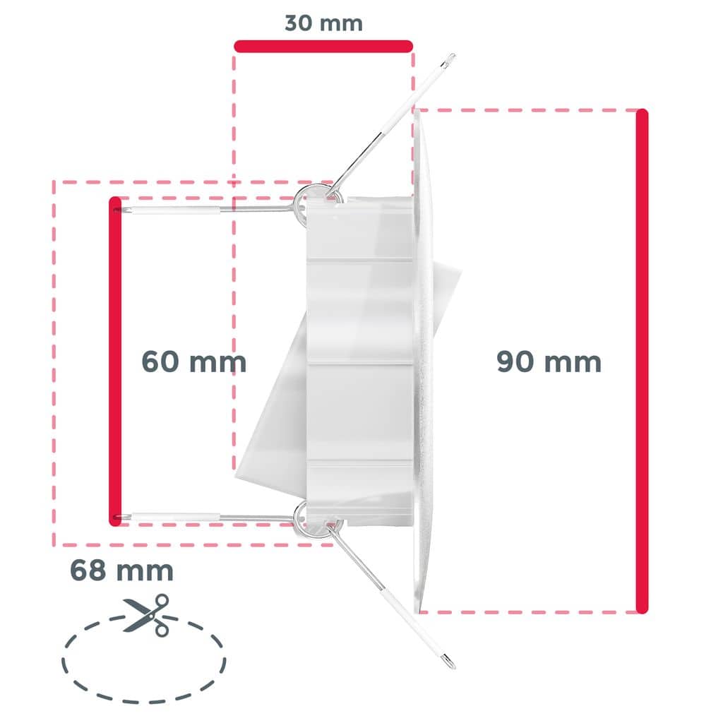 6x LED Einbauspots Strahler Einbauleuchten  ultra-flach Deckenspots Weiss 480lm Masse BKL1249