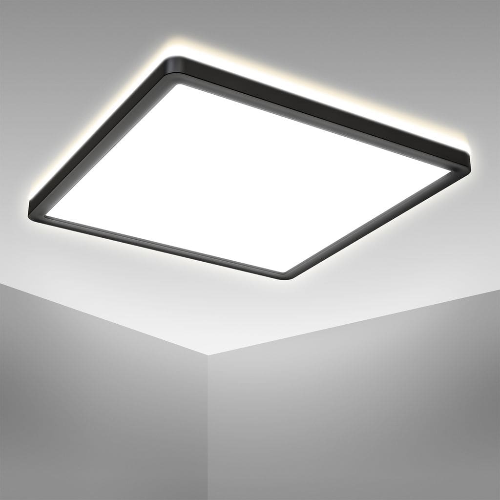 LED Panel 29,3x29,3 cm - 18W, 2400lm, flach, backlight, neutralweiß, schwarz