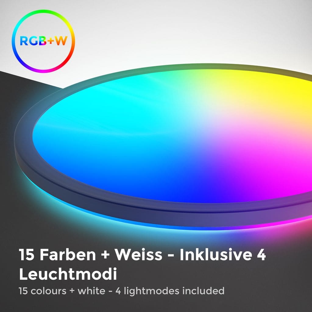 LED Panel RGB Dimmbar Farbwechsel Deckenleuchte indirektes Sternenlicht 22W 22W Funktion-2 BKL1554