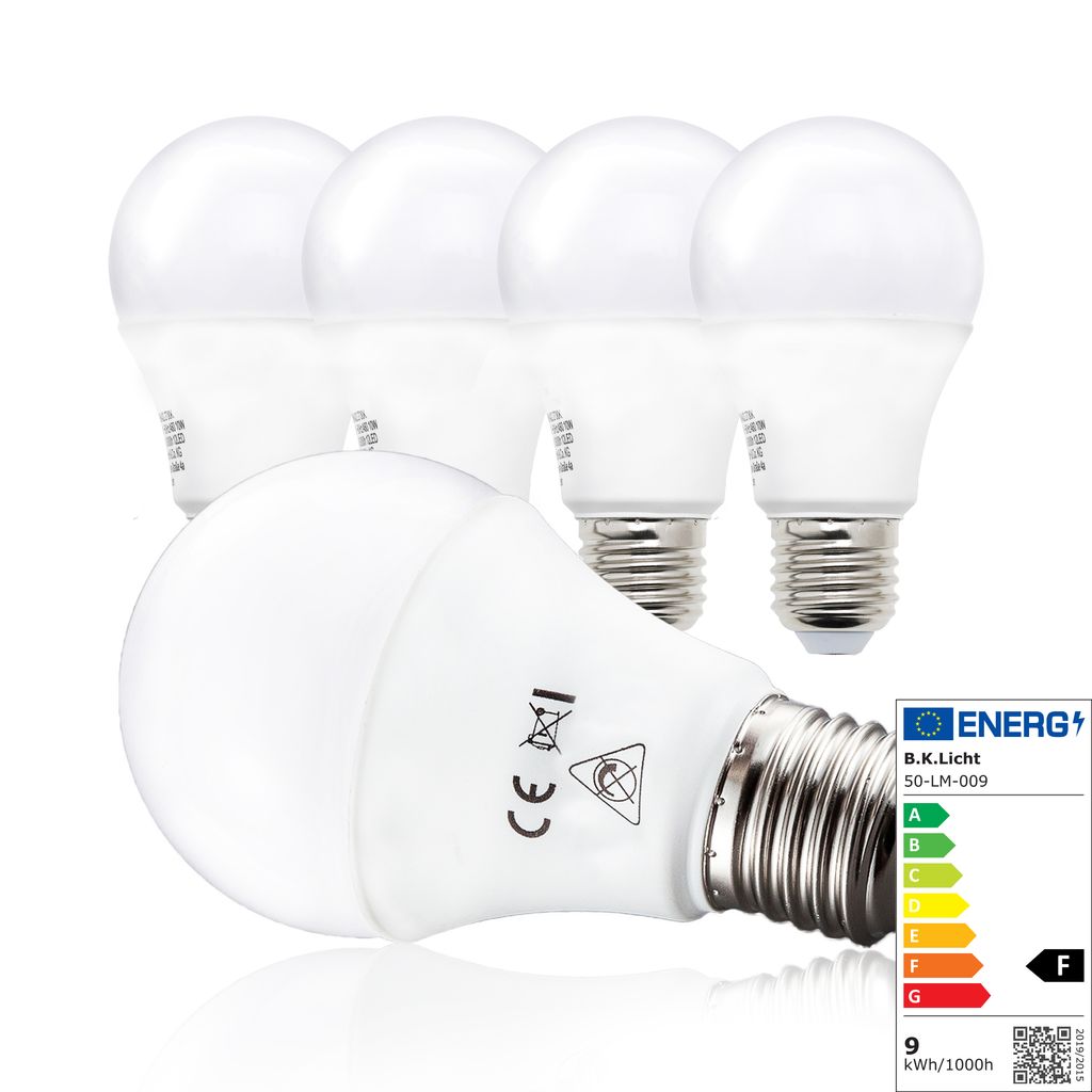 5x LED Leuchtmittel E27Warmweiss 9W Energiespar-n  Glueh-Birne 230V SET 806lm Titelbild-02 50-LMF-009-05