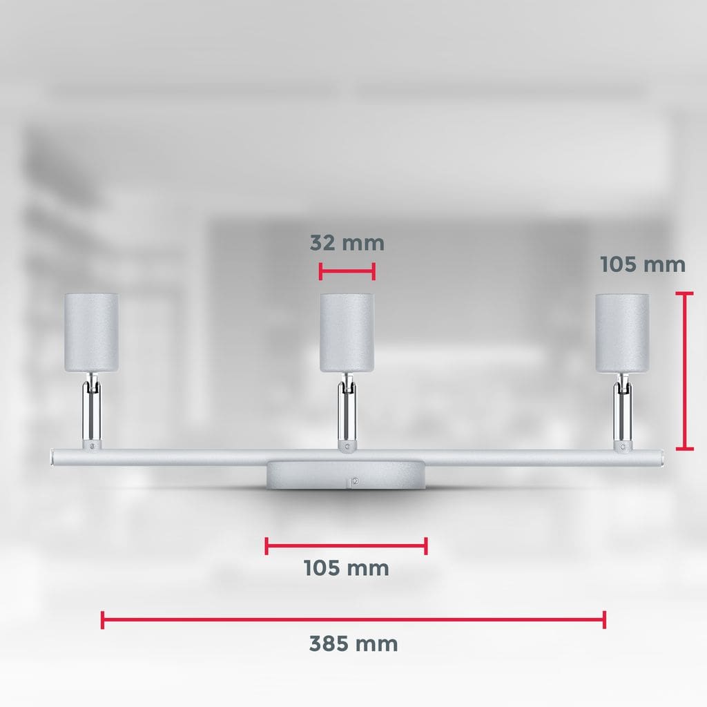 LED Deckenleuchte Wohnzimmer schwenkbar GU10 Metall Deckenlampe Spot neutralweiss Spot 400lm Maße-01 BKL1409