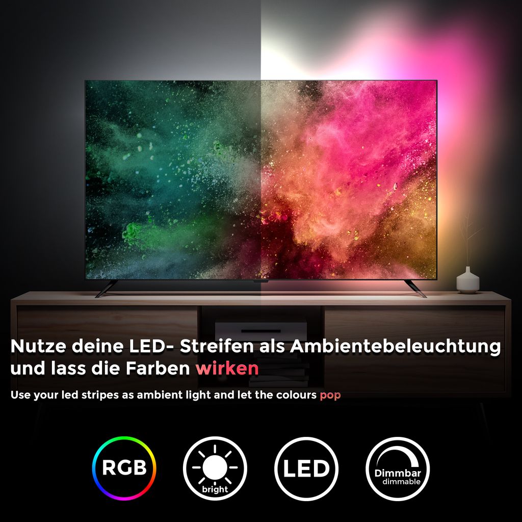 WiFi LED TV Band 2m USB Streifen Smart Home APP Sternenlichtleiste RGB dimmbar Stripe Dimmbar Usecase  BKL1268