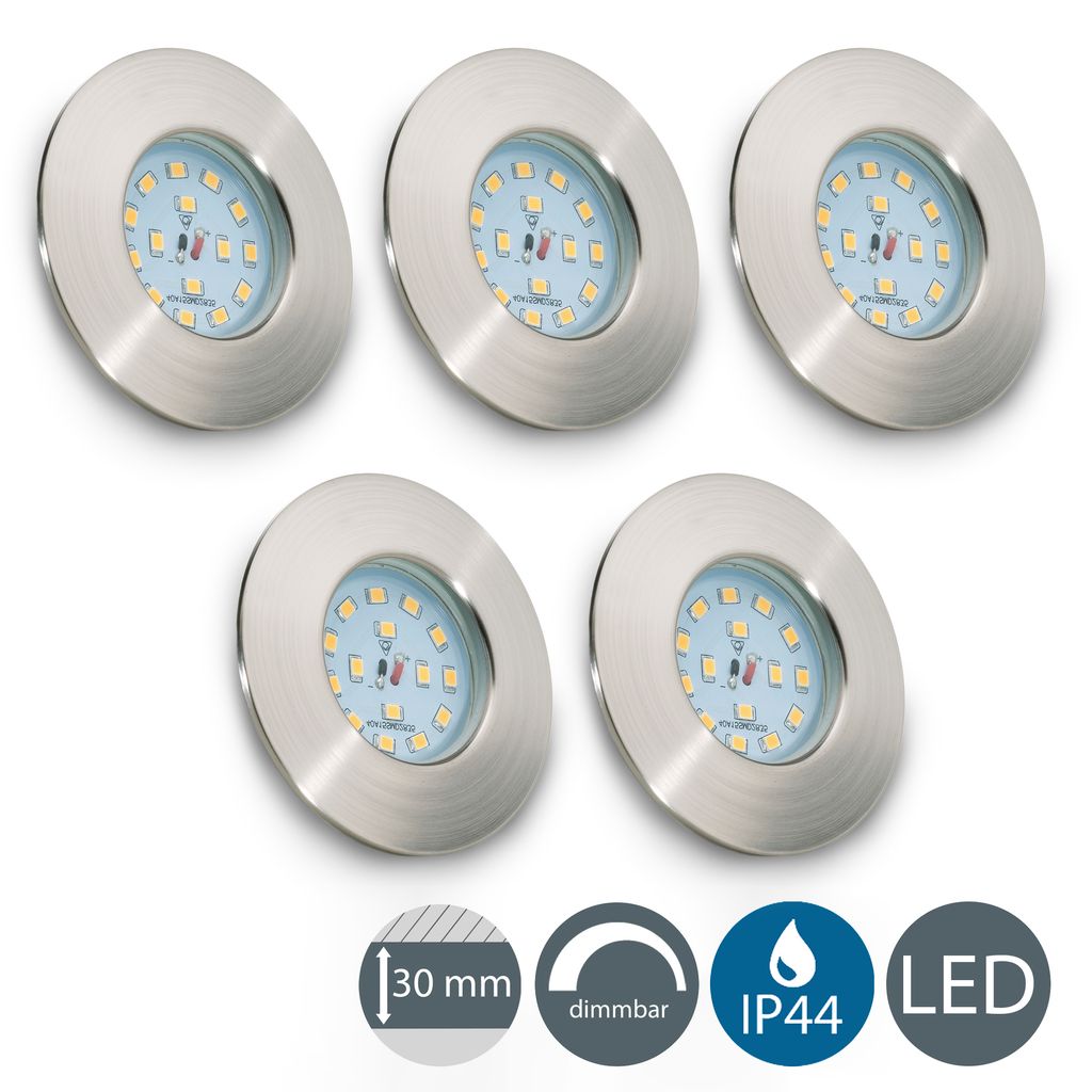 5x LED Einbaustrahler Badezimmer ultra-flach dimmbar IP44 Deckenlampe Spot 470lm Titelbild 20-04-05-S