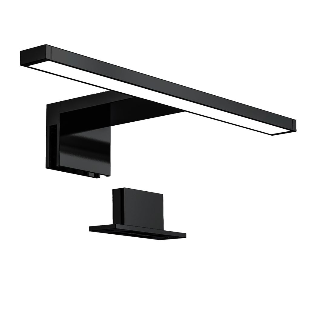 LED Bad Spiegelleuchte Badezimmer Beleuchtung Aufbau IP44 Schminklicht Schwarz 650lm Freisteller BKL1405