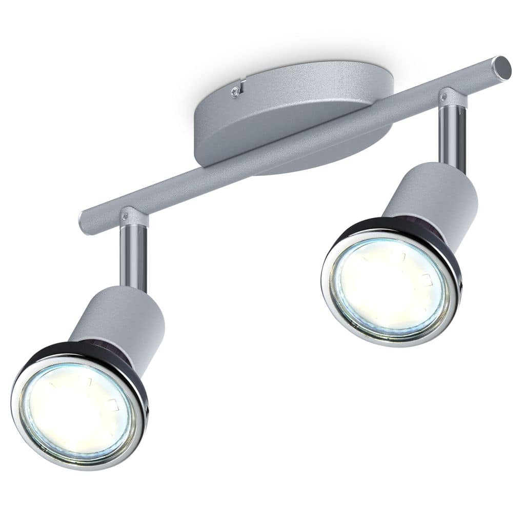 Deckenstrahler - 6W, 500lm, LED, schwenkbar, 2-flammig, GU10, warmweiß, matt-nickel