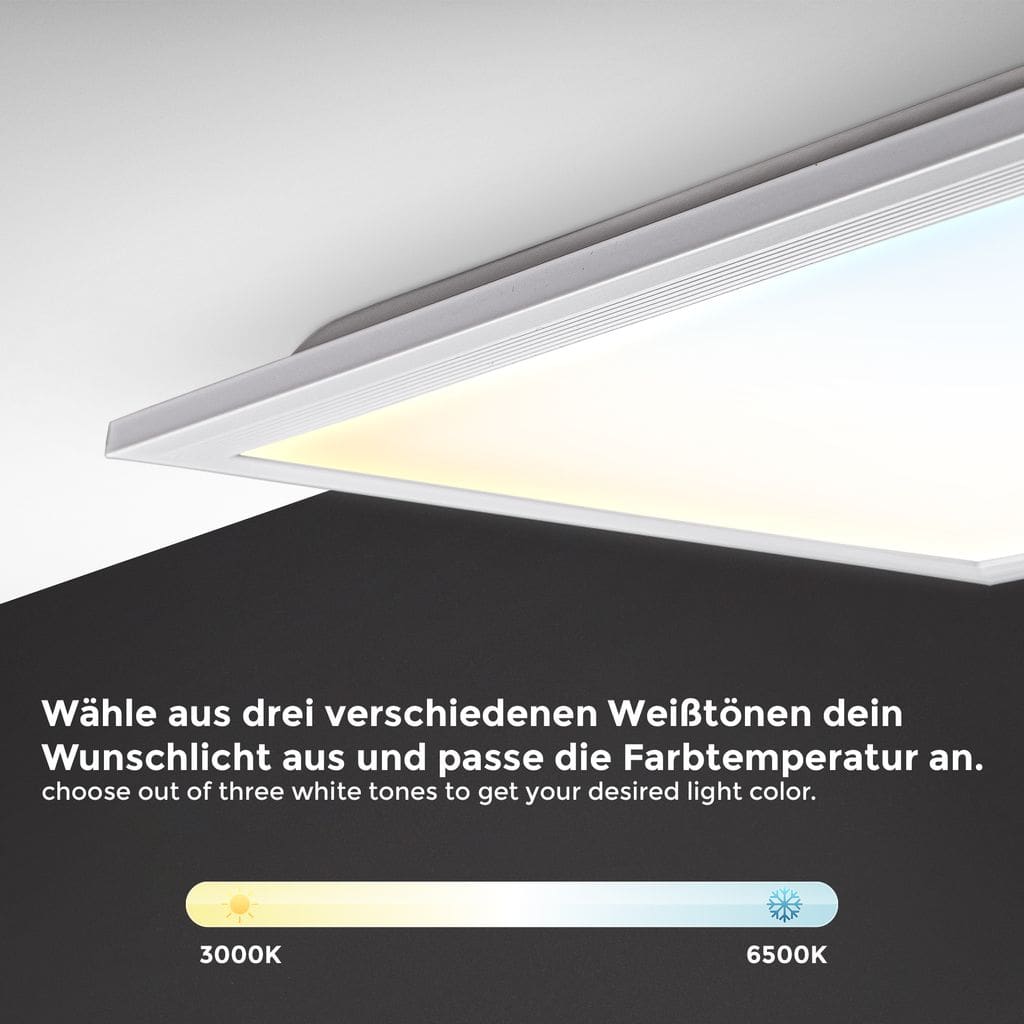 LED Panel Deckenleuchte CCT ultraflach dimmbar Wohnzimmer Schlafzimmer Slim Weiss 24W Detail-1 BKL1326