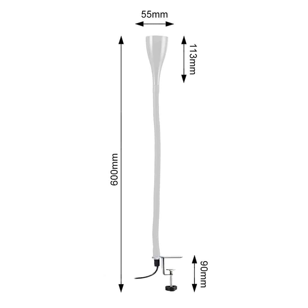 LED Klemm-Leuchte dimmbar Tischleuchte SchreibTischleuchte Bueroleuchte  Nachttisch Tischleuchte- 400lm Maße BKL1122