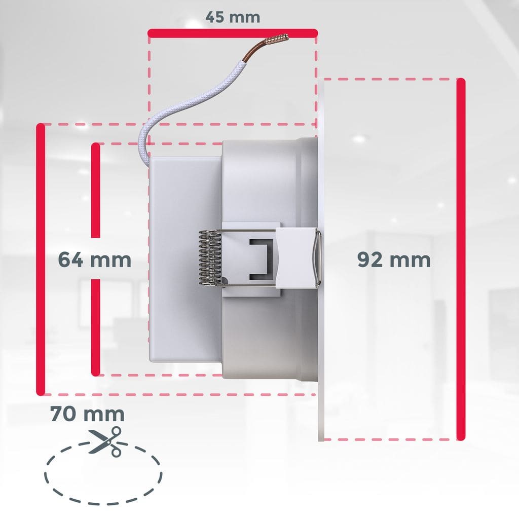 LED RGBW Einbauspots Badezimmer Einbaustrahler dimmbar Fernbedienung 5x SET IP44  24W Maße BKL1543