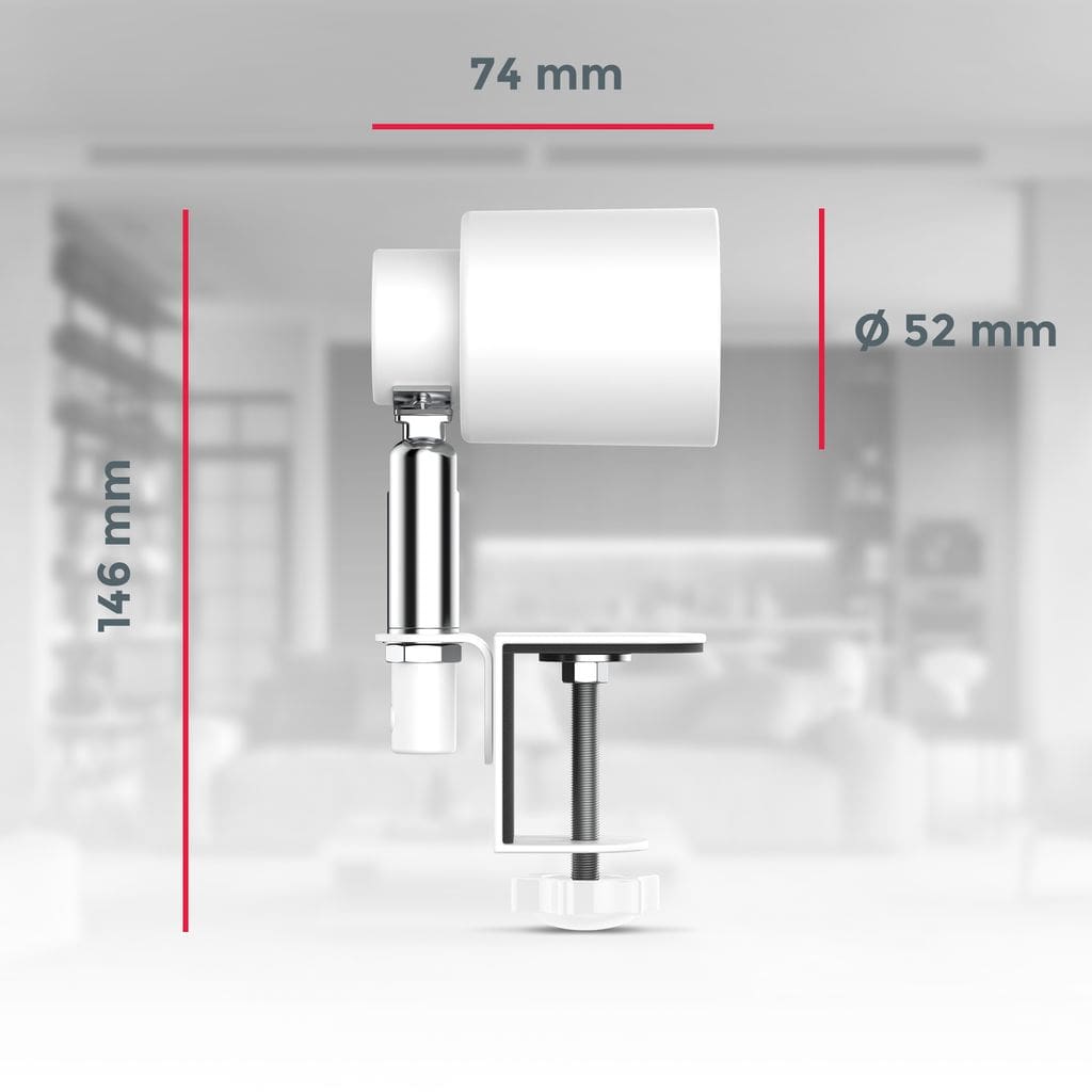 LED Klemmleuchte  Clip Bett Sternenlicht schwenkbar weiss GU10  52mm 400lm Maße BKL1354