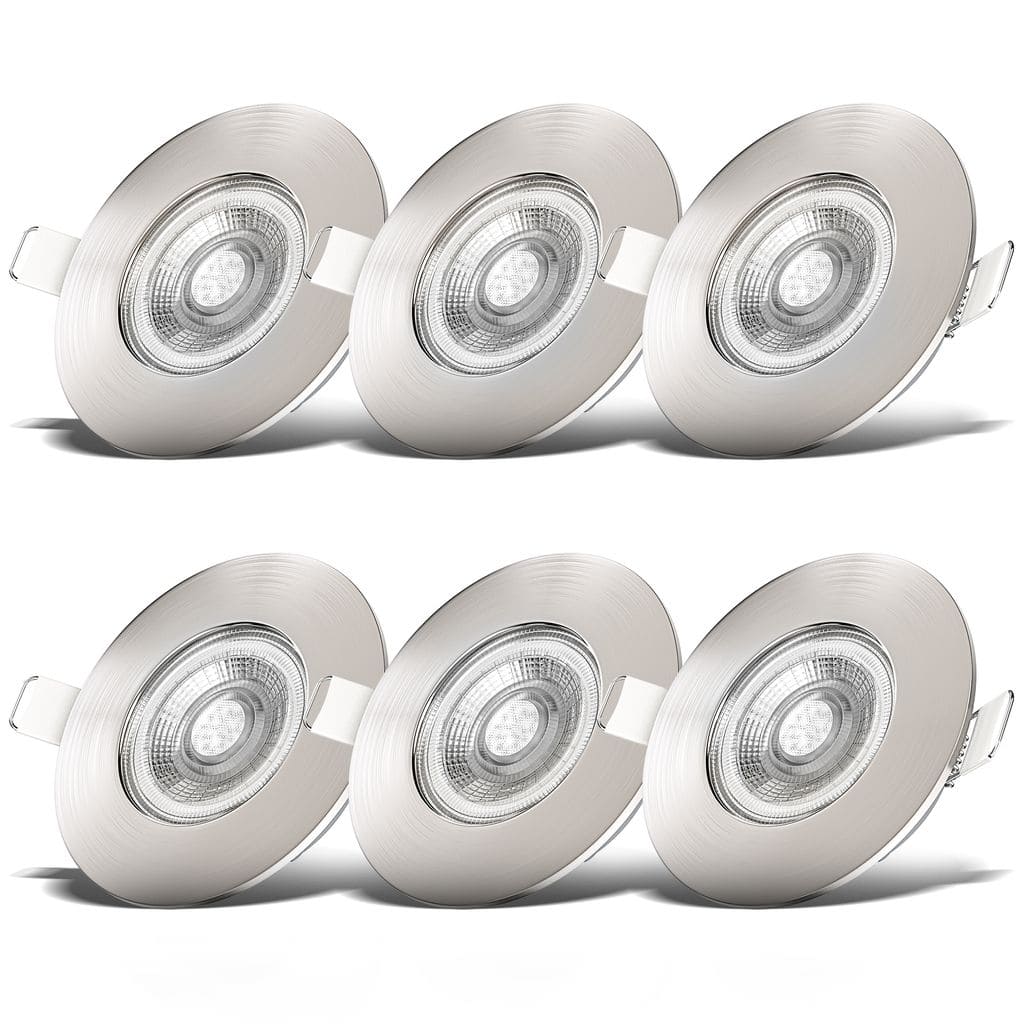 LED Einbauleuchten matt-nickel 6er SET 5W