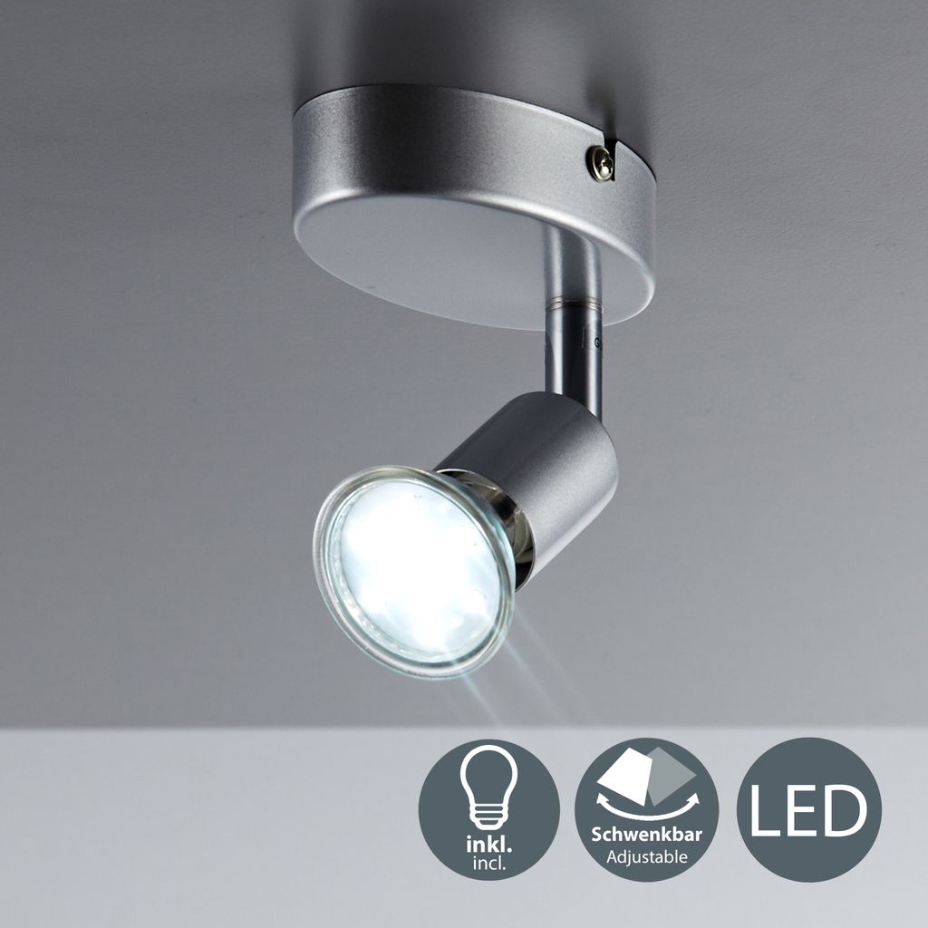 LED Deckenleuchte Wohnzimmer schwenkbar GU10 Metall Deckenlampe Spot Leuchte 1-flammig 250lm Titelbild 30-01-01-T