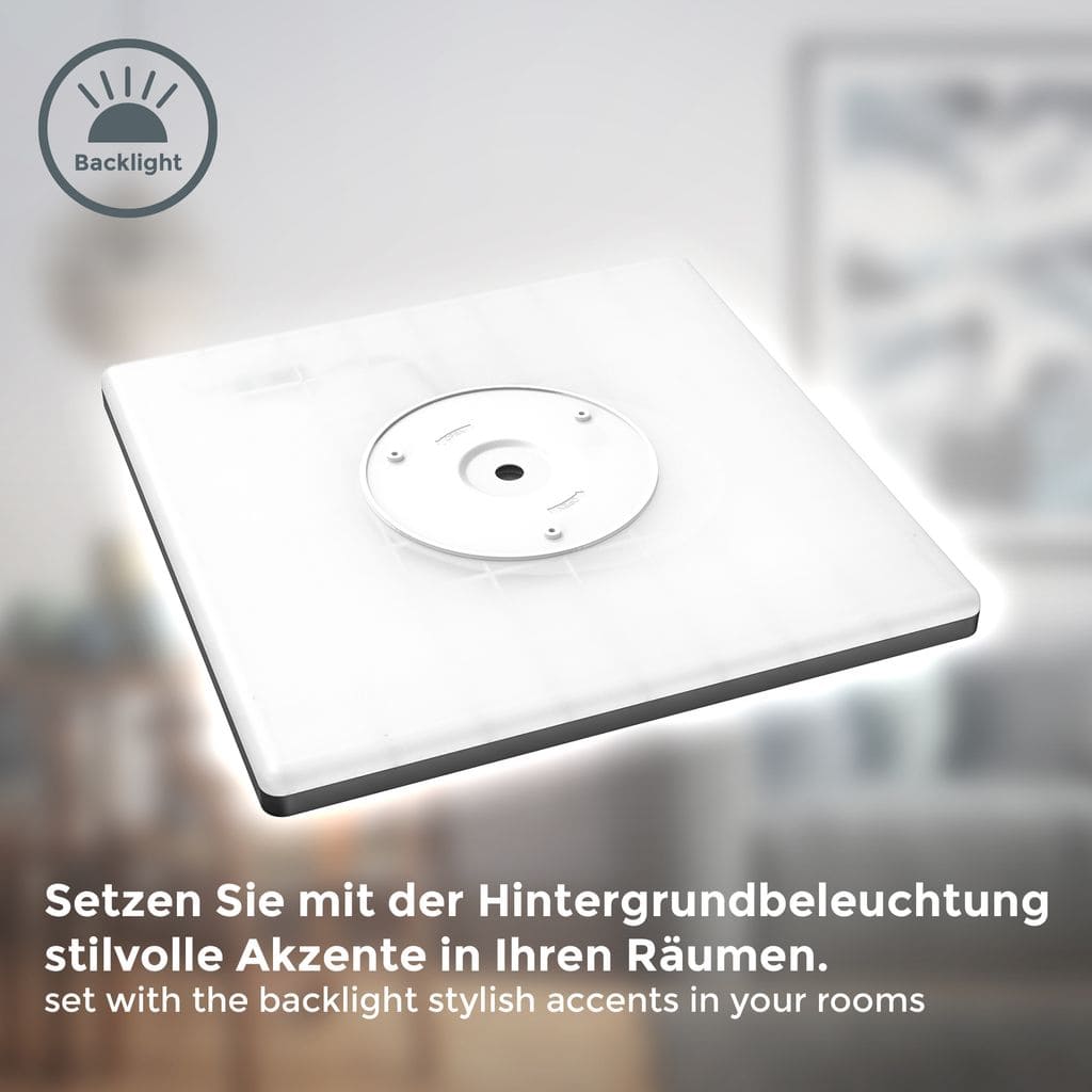 LED Panel 22W ultraflach Deckenleuchte Wohnzimmer indirekt 42x42cm 22W Detail-1 BKL1332