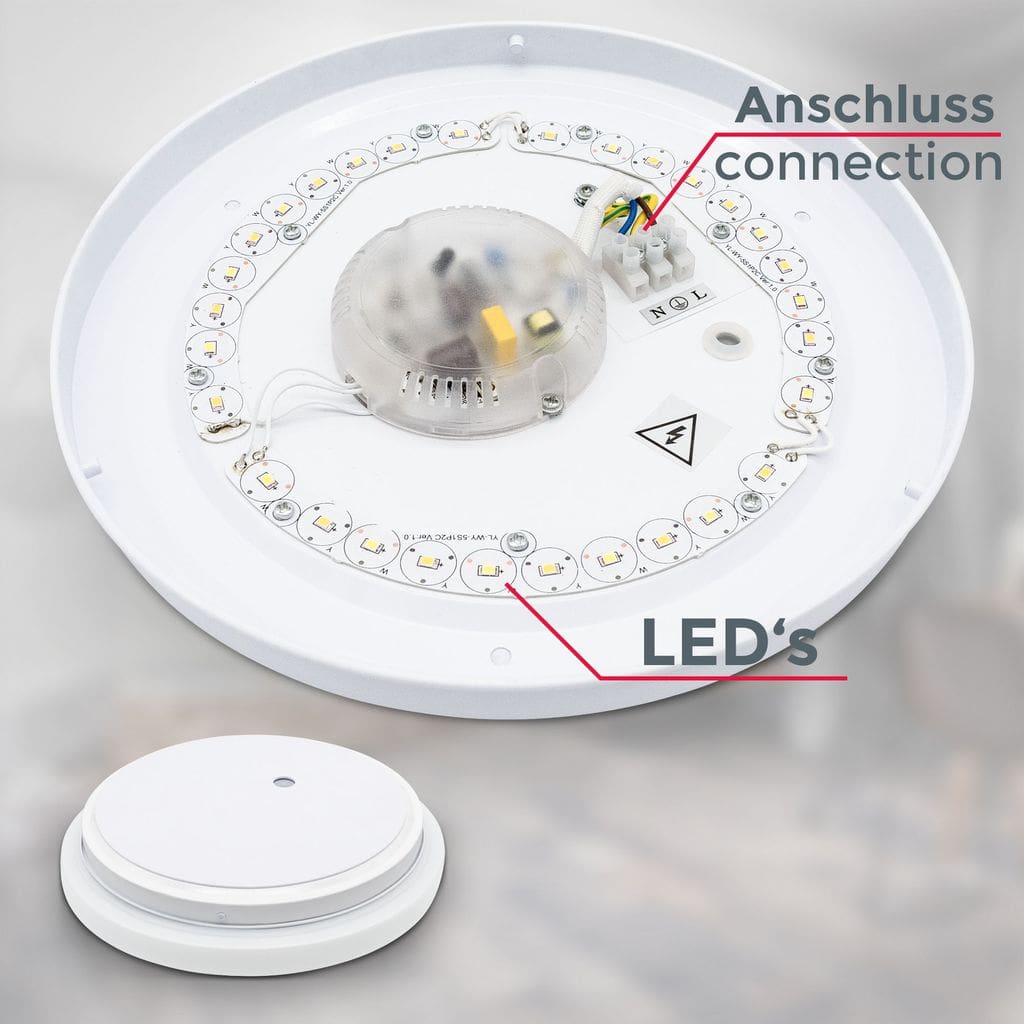 LED BAD Deckenleuchte 12W CCT Farbtemperaturwechsel IP44 Badezimmer 12W Funktion BKL1526