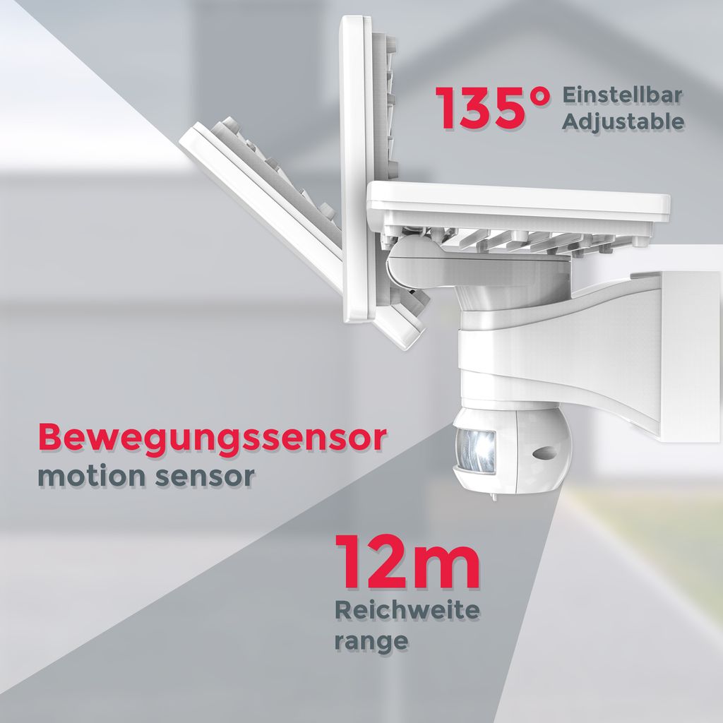 LED AussenleuchteWand-Leuchte Bewegungsmelder 20W Hausbeleuchtung Sensor IP44WEISS 20W Detail-02  BKL1290