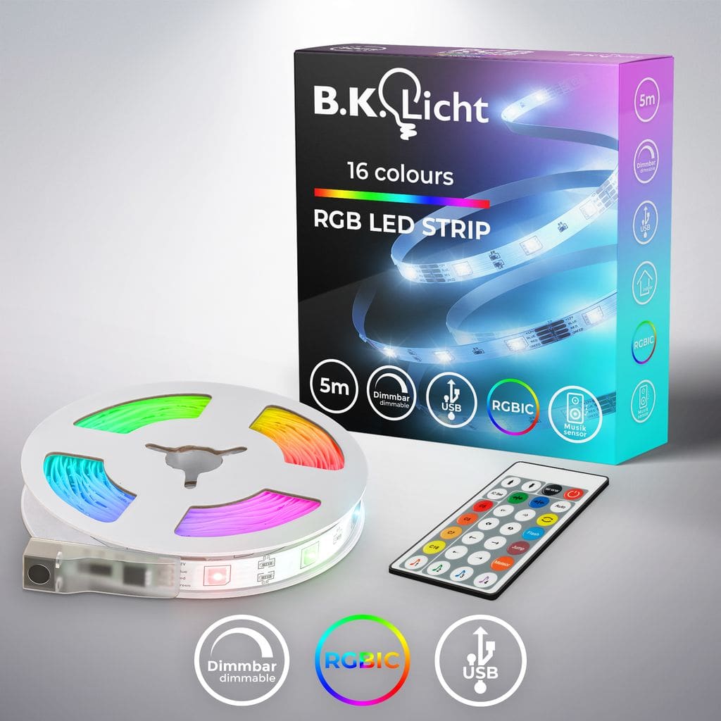 5m LED Strip Magic RGB Band Musiksensor Sternenlichtstreifen selbstklebend Farbwechsel 55W Titelbild-02 BKL1563