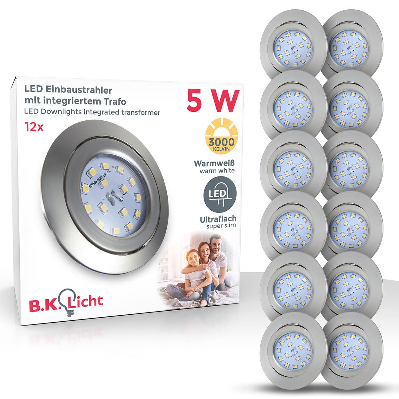 B.K.Licht 230V 6x 10-03-06-S Einbaustrahler LED