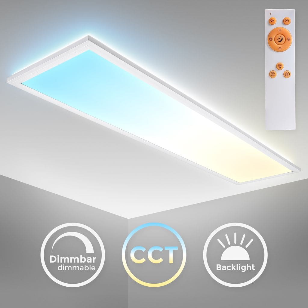 LED Deckenleuchte Panel CCT flach indirektes Sternenlicht dimmbar WohnzimmerWeiss 36W 36W Titelbild BKL1496