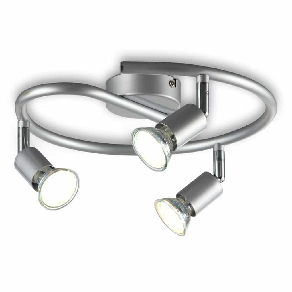 LED Deckenleuchte Wohnzimmer schwenkbar GU10 Metall Deckenlampe Spot Leuchte 3-flammig 250lm Freisteller 30-01-03S-T