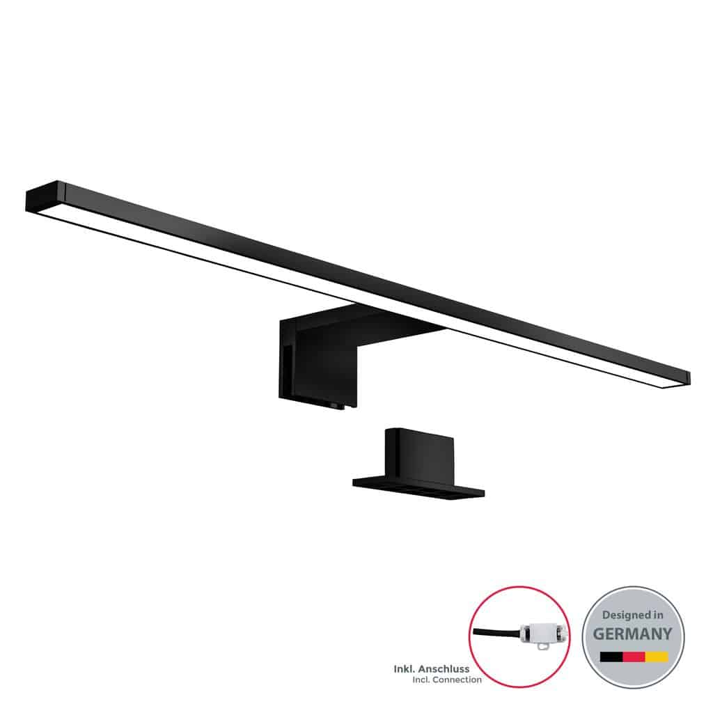 LED Bad Spiegelleuchte Badezimmer Beleuchtung Aufbau IP44 Schminklicht Schwarz 780lm Titelbild BKL1406