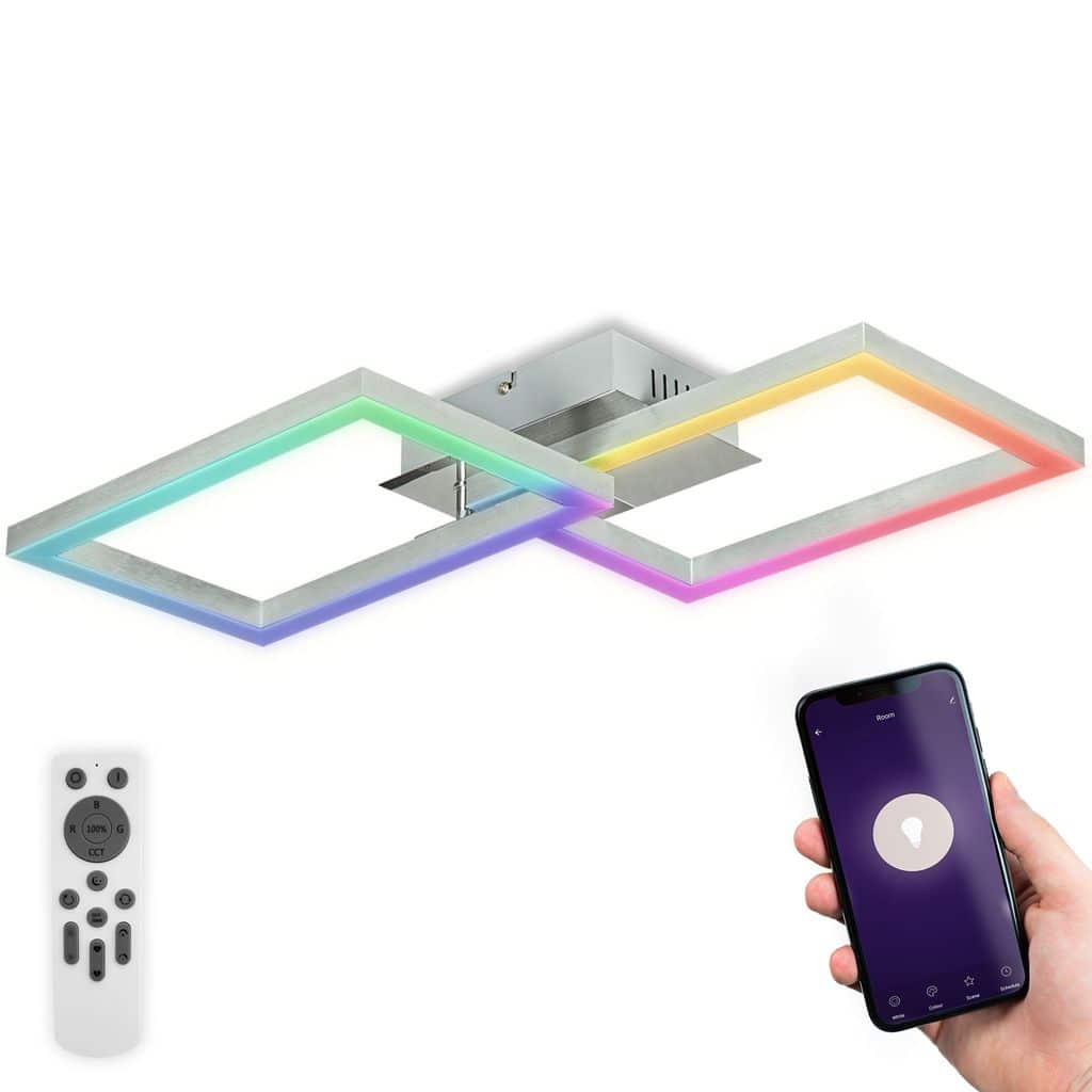 Smart Home Deckenleuchte LED RGB dimmbar CCT  Fernbedienung App 30WWiFi  30W Freisteller-01 BKL1319