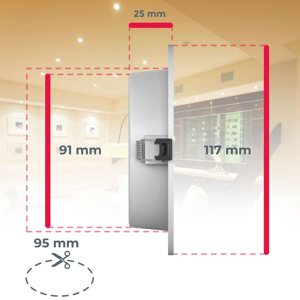 6xLED Einbaustrahler Bad IP44 Einbauleuchte 6W Spot flach Spritzschutz XL 117cm 6W Maße BKL1557