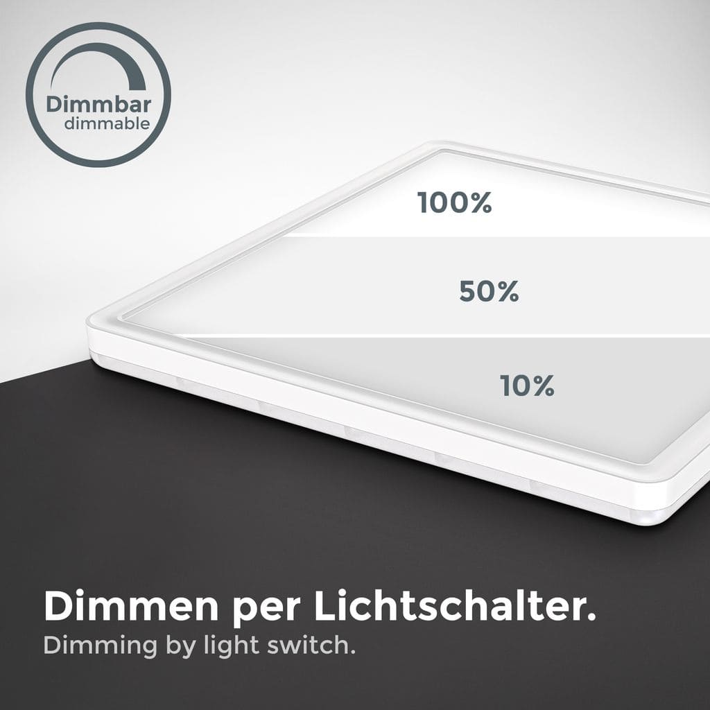 LED Panel dimmbar ultraflach Deckenleuchte Wohnzimmer FlurWeiss  2400lm Funktion-1 BKL1311