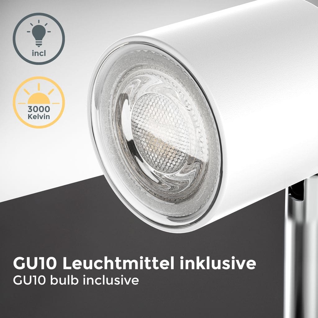 LED Klemmleuchte  Clip Bett Sternenlicht schwenkbar weiss GU10  52mm 400lm Detail-2 BKL1354