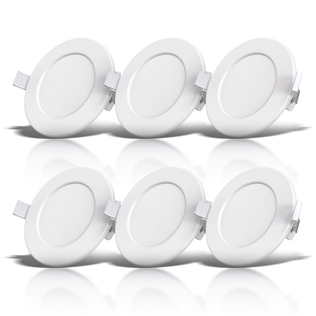 6x LED Einbauspots Bad Strahler EinbauleuchtenWeiss dimmbar Deckenspots IP44 6W Freisteller BKL1276