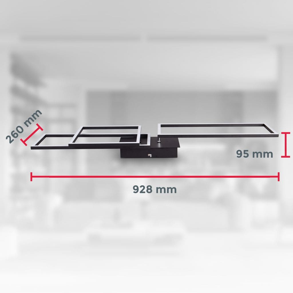 LED dimmbar CCT Deckenleuchte Fernbedienung Schwarz 40W Nachttisch Sternenlicht 40W Maße BKL1511