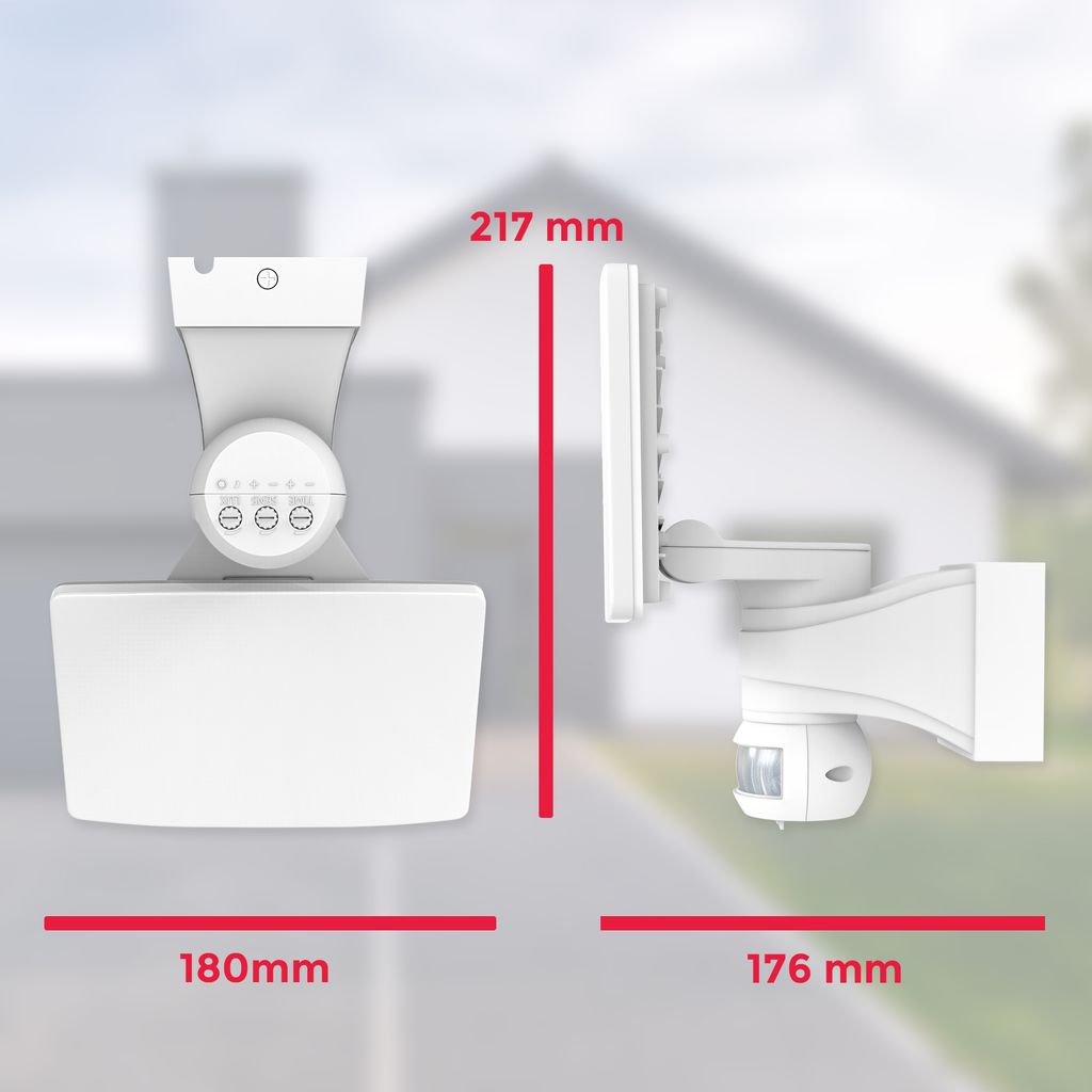 LED AussenleuchteWand-Leuchte Bewegungsmelder 20W Hausbeleuchtung Sensor IP44WEISS 20W Maße BKL1290