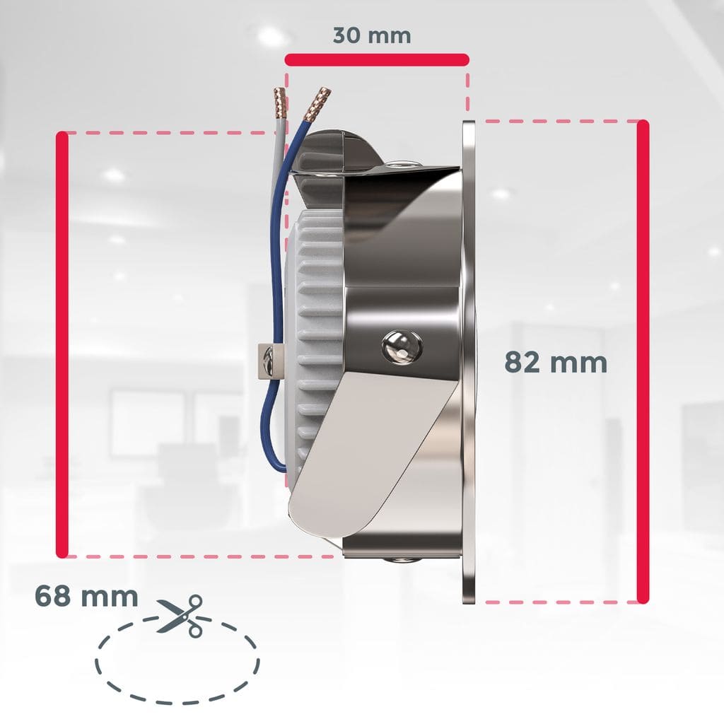 Einbau-Strahler Spots LED dimmbar ultra-flach Einbau- Leuchte Deckenleuchte 470lm Maße 10-05-06-S