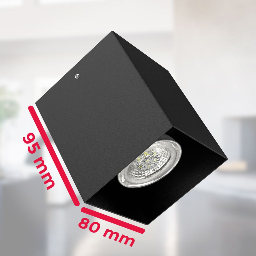 LED Deckenspot Aufbauleuchte Strahler Downlight Schwarz metall GU10  Maße BKL1242