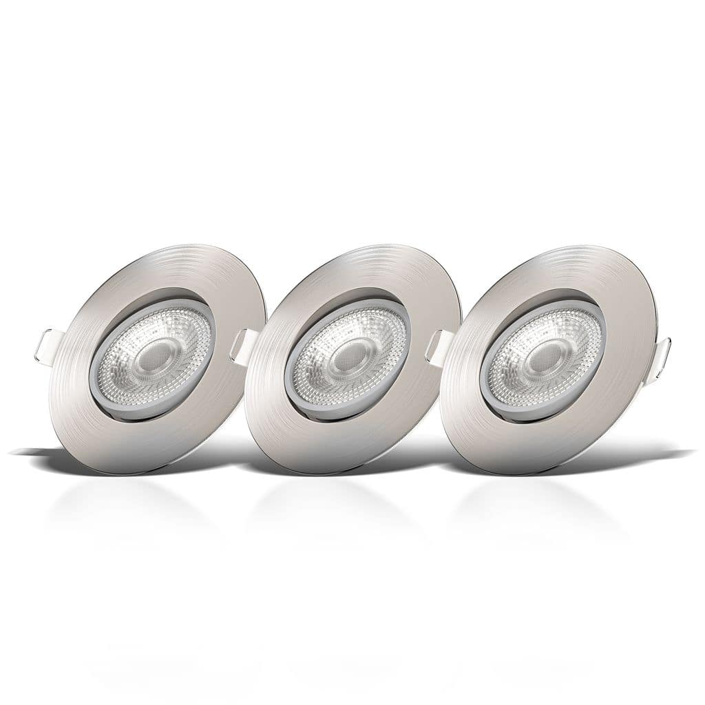 3x LED Einbauspots dimmbar Einbauleuchte schwenkbar 5W Spot Strahler 49W Freisteller BKL1284