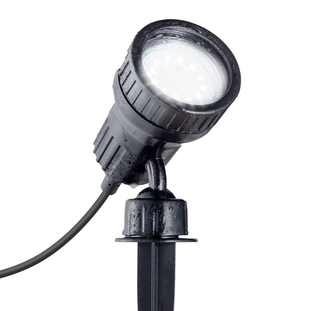 Gartenstrahler - 2,9W, 260lm, LED, mit Stecker, Farbfilter, warmweiß, schwarz