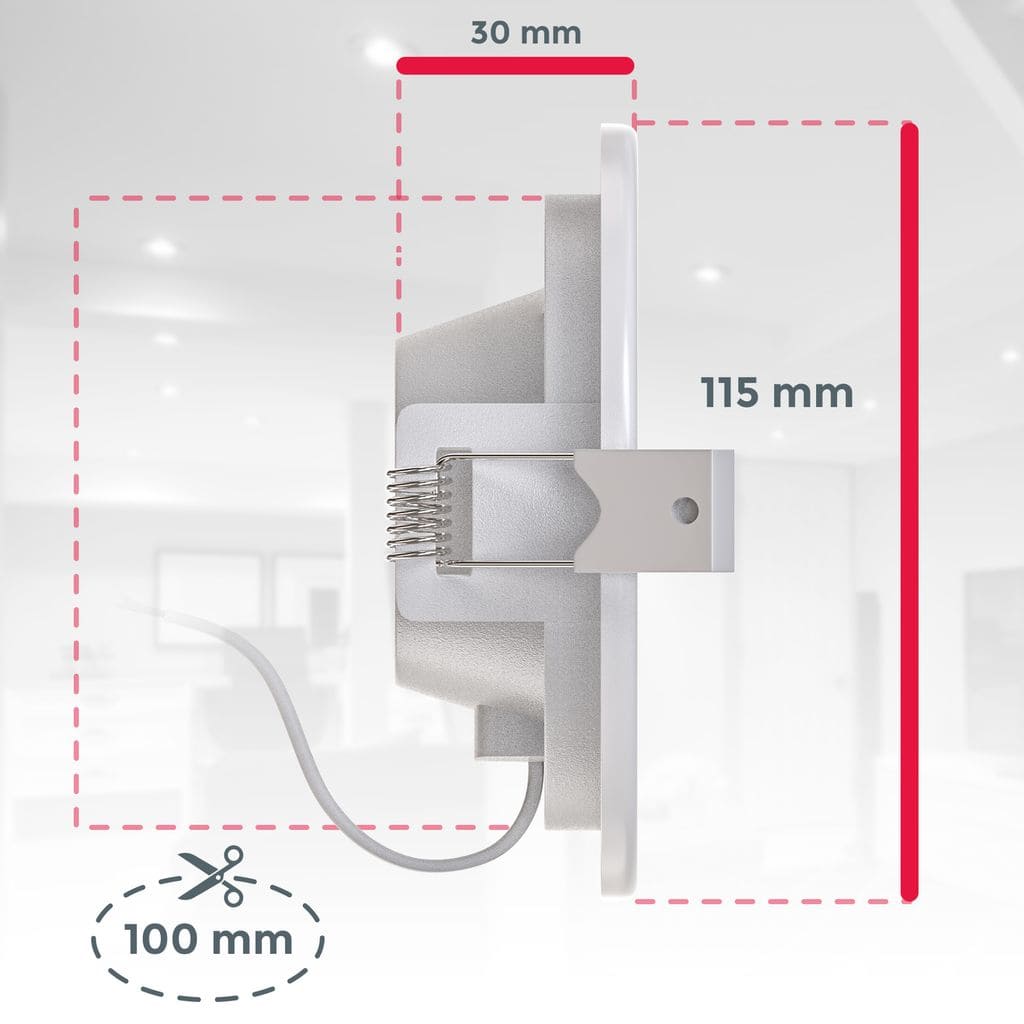 3x LED Einbauspots Bad Strahler Einbauleuchten ultraflach  Deckenspots IP44 600lm Maße BKL1272