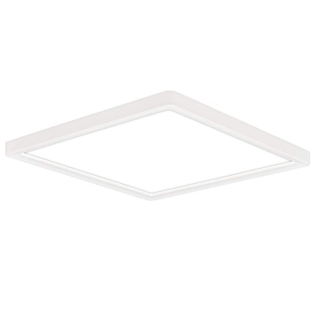 LED Deckenlampe mit indirektem Licht, 3cm flach, neutralweißes Licht, LED Lampe, LED Deckenleuchte, Wohnzimmerlampe, LED Panel, Küchenlampe, Deckenbeleuchtung, 24x24x3 cm, Weiß 