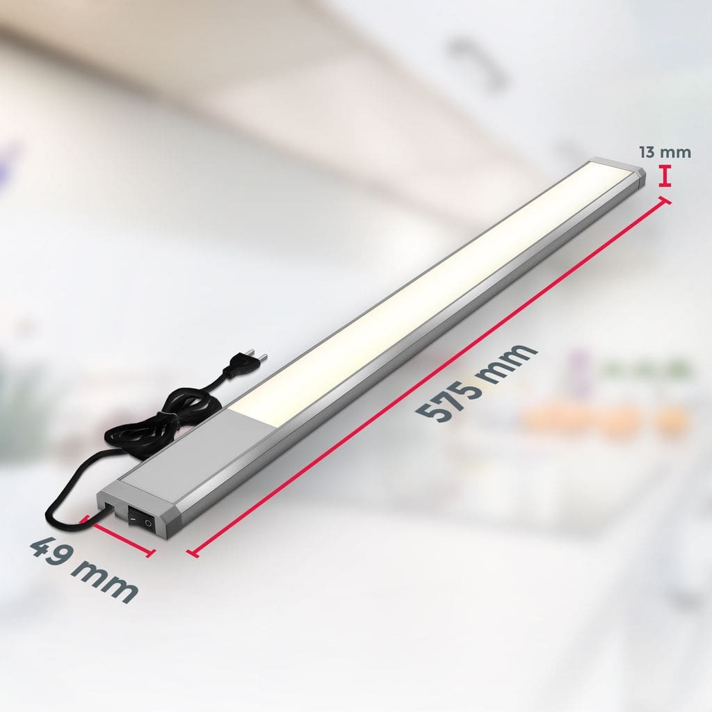 LED Unterbau-Leuchte  10W Kuechenleuchte Aufbau-Strahler Sternenlichtleiste Schrank silber 10W Maße-02 BKL1468