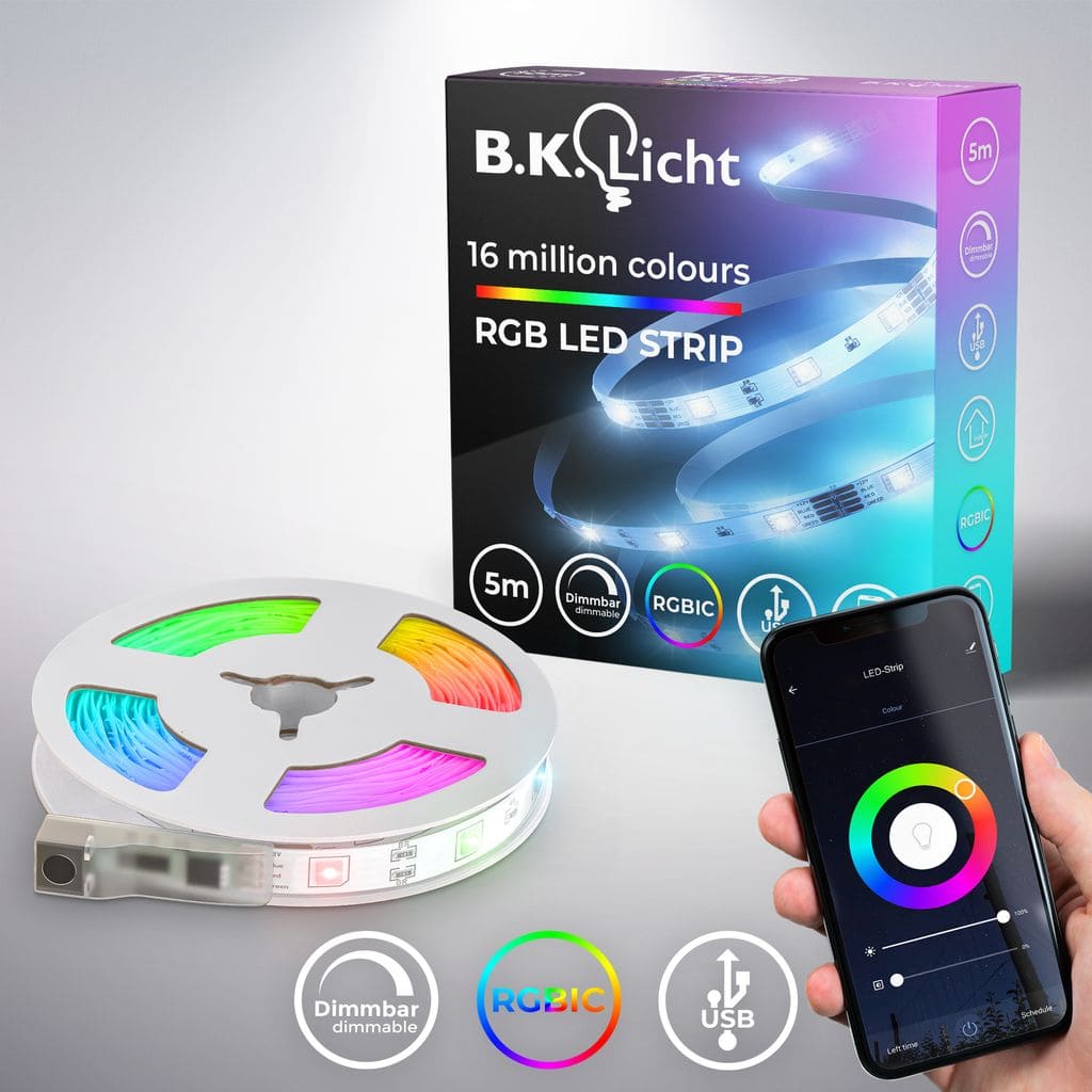 LED Streifen 5 m - smart, dimmbar, USB, Farbwechsel, Magic RGB