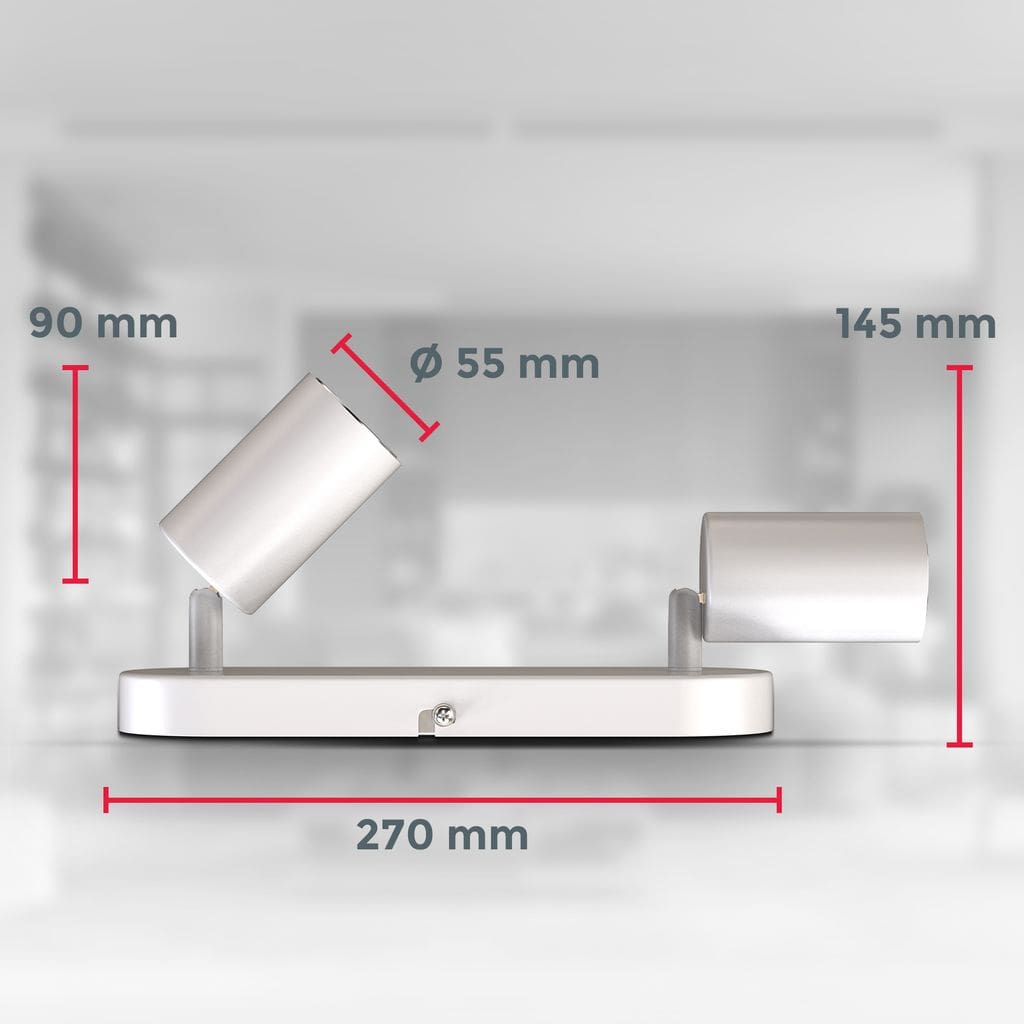 LED Spotleuchte schwenkbar Retro Weiss GU10 Flur Schlafzimmer Spot  Maße-01 BKL1455