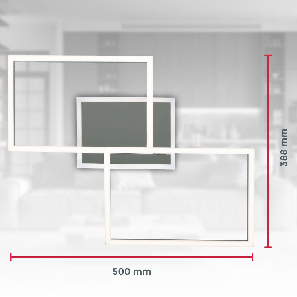 LED Deckenleuchte CCT Rahmenleuchte schwenkbar dimmbar Timer Nachttisch Sternenlicht Alu 40W Maße BKL1440