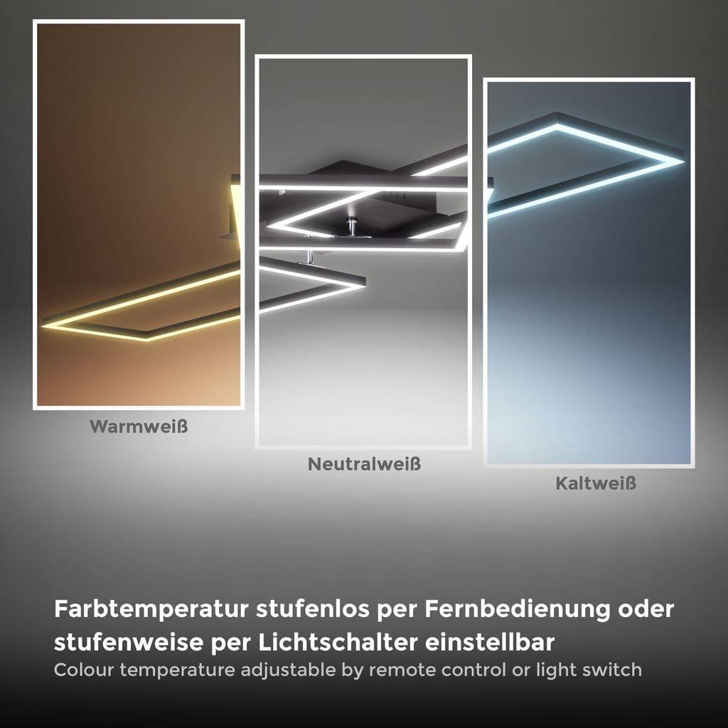 LED dimmbar CCT Deckenleuchte Fernbedienung Schwarz 40W Nachttisch Sternenlicht 40W Farbtemperatur  BKL1511