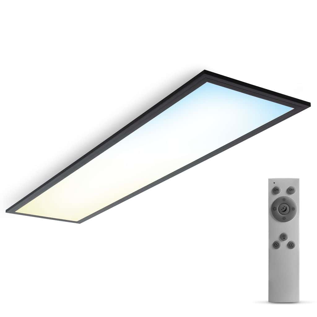 LED Panel 100x25 cm - 24W, 2600lm, dimmbar, Fernbedienung, CCT, schwarz