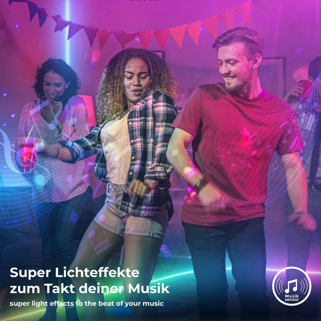 5m Magic RGB-LED Flexband Sternenlicht-Streifen USB WiFi Bluetooth mit APP Musiksensor  55W Musiksenor  BKL1564