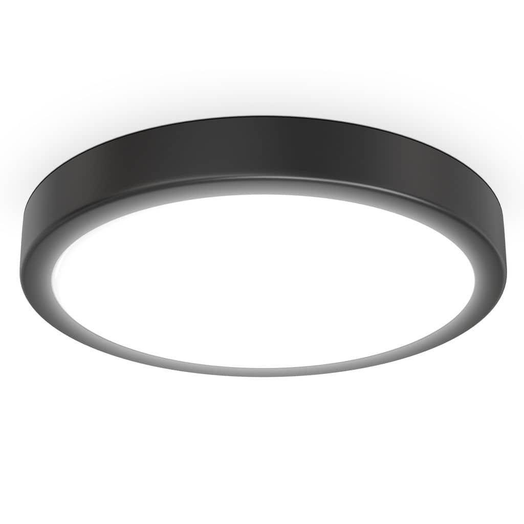 LED rund Deckenleuchte Flur Kuechenleuchte 18W Wohnzimmer 28cm Schwarz 185W Freisteller-01 BKL1520