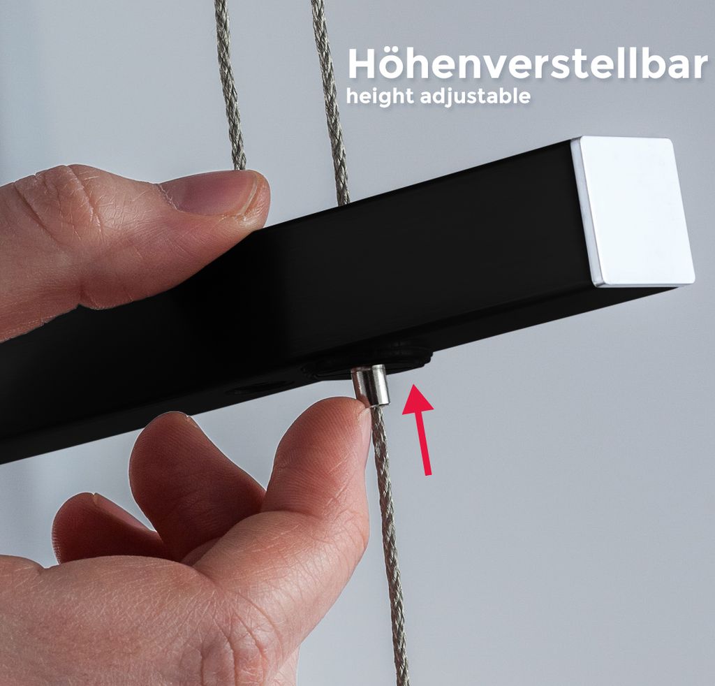 LED Pendelleuchte hoehenverstellbar Haengeleuchte EssTischleuchte- Schwarz Glas 20W 16W Hoehe BKL1491