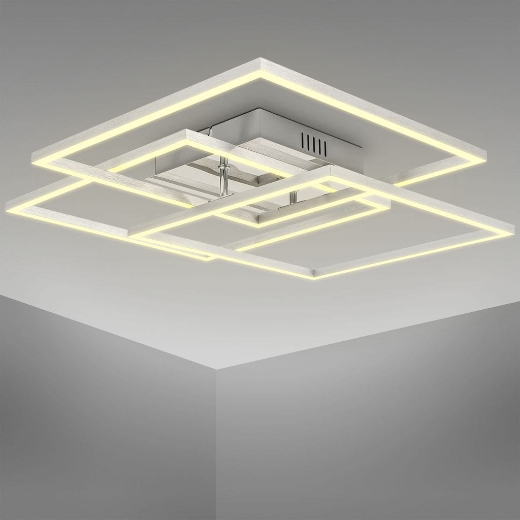 LED Deckenleuchte Buero-schwenkbar chrom-alu 40W Wohnzimmer Warmweiss 40W Freisteller BKL1504